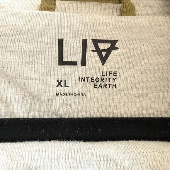 LIE Life Integrity Earth Warm Green Jersey Lined Hooded Jacket, size XL - Picture 6 of 6